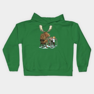 Give a Moose a Muffin Kids Hoodie